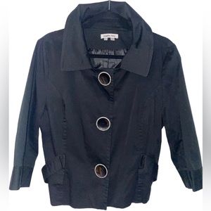 Vintage Jennifer Eden Mod Black Jacket With Big Cute Buttons~Size 12-runs small